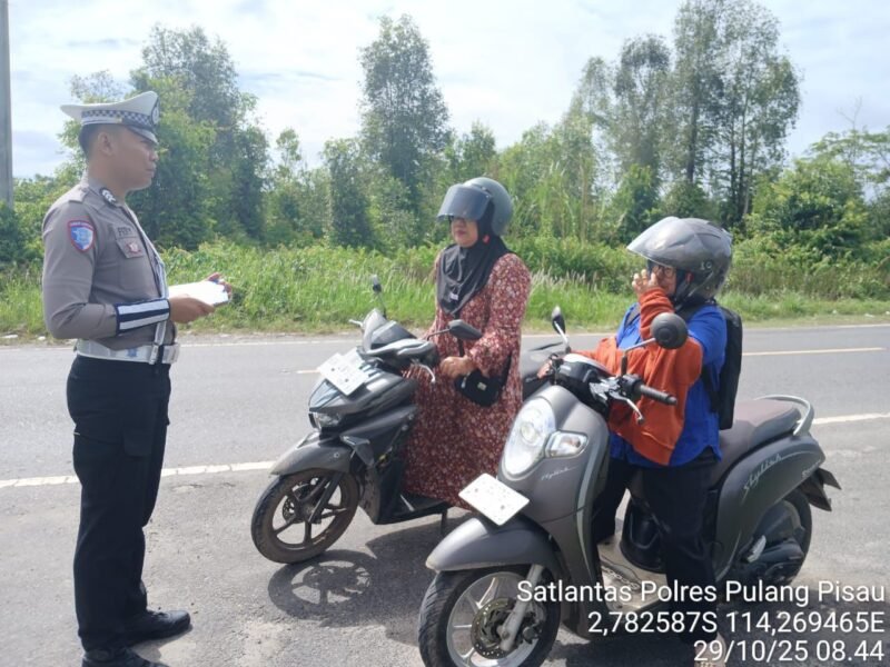 Satlantas Polres Pulang Pisau Intensifkan Patroli dan Himbauan Kamseltibcarlantas