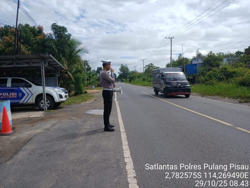 Himbau Kamseltibcarlantas, Satlantas Lakukan Penling di Kota Pulang Pisau