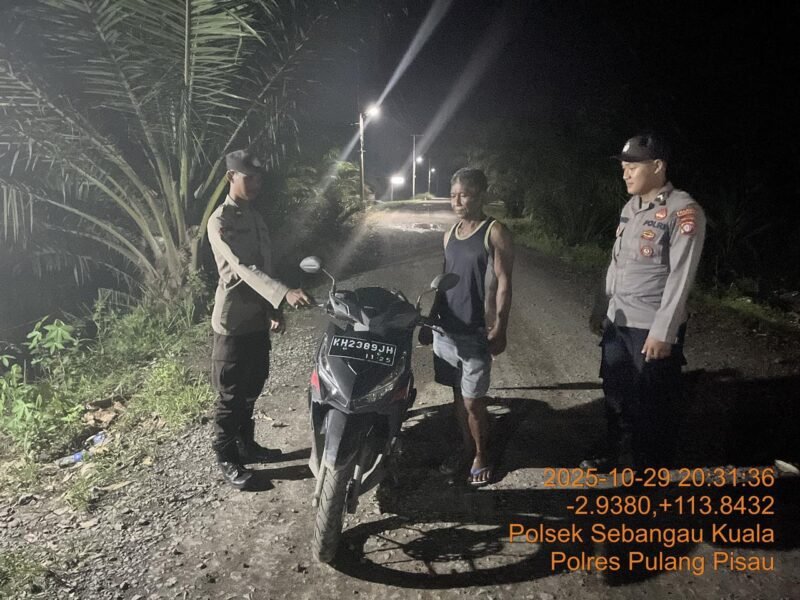 Polsek Sebangau Kuala laksanakan kegiatan KRYD di wilayah kecamatan Sebangau Kuala.