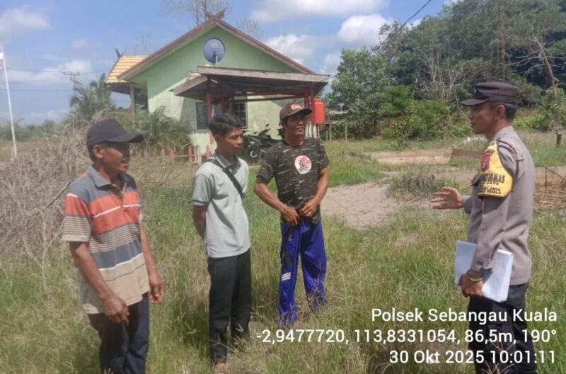 Bhabinkamtibmas aktif sambang masyarakat di Desa Sebangau Permai dan memberikan himbauan dan pesan kamtibmas