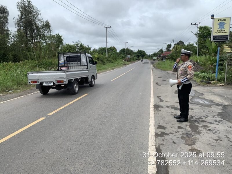 Himbau Kamseltibcarlantas, Satlantas Lakukan Penling di Kota Pulang Pisau