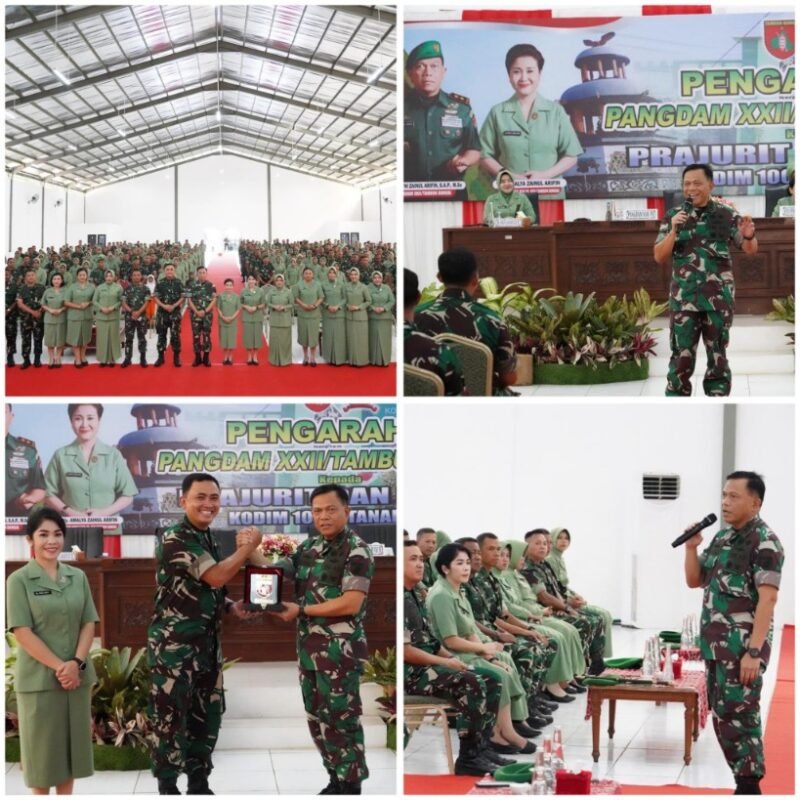 Seluruh Personel Dan Persit Kodim 1009/Tanah Laut Menerima Pengarahan Pangdam XXII/Tambun Bungai