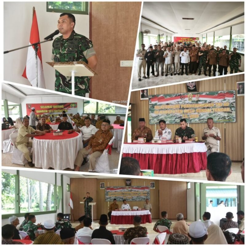 Tingkatkan Kebersamaan, Purnawirawan dan Warakauri TNI AD HST Kembali Bersilaturahmi di Makodim 1002/HST