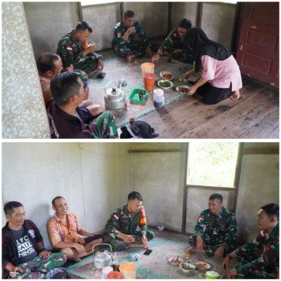 Jalin Keakraban Dan Kekompakan, Dansatgas TMMD Kodim 1208/Sambas Makan Siang Bersama Warga