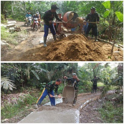 Satgas TMMD ke-126 Kodim 1208/Sambas Kebut Pekerjaan Rabat Beton