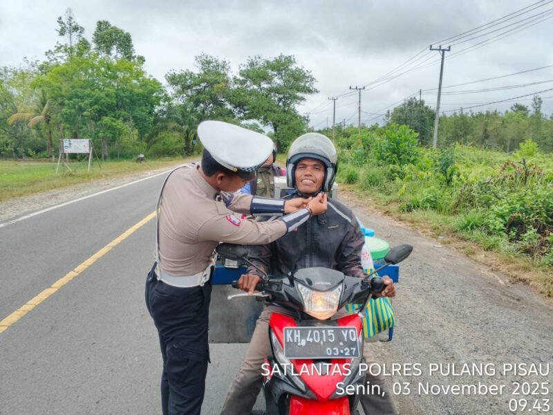 Satlantas Polres Pulang Pisau Gelar Patroli Wilayah dan Pantau Lokasi Rawan Laka Lantas