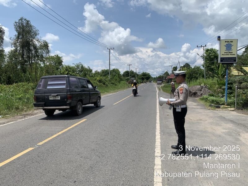 Himbau Kamseltibcarlantas, Satlantas Lakukan Penling di Kota Pulang Pisau