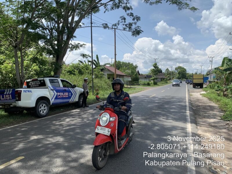 Satlantas Polres Pulang Pisau Gelar Patroli di Daerah Rawan Pelanggaran dan Laka Lantas
