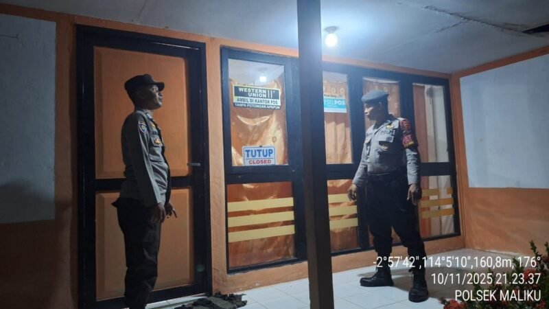 Ciptakan Sit aman Dan Kondusif Personil Polsek Maliku Melaksanakan Patroli Malam