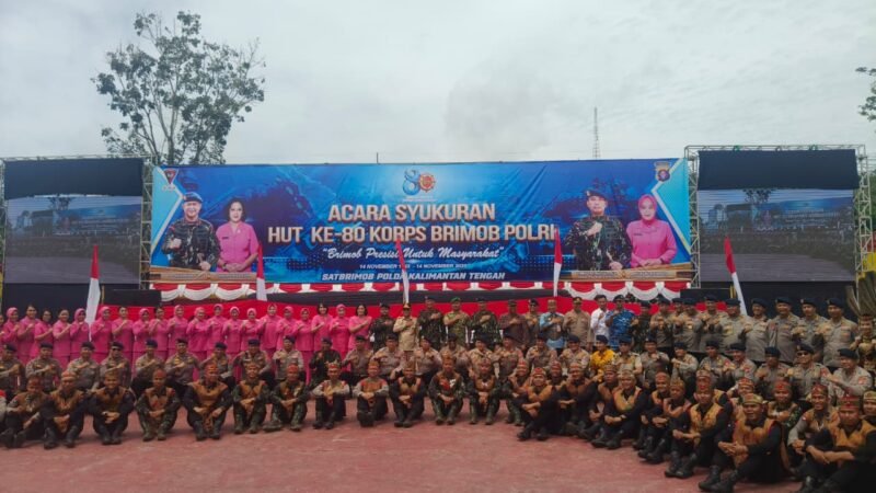 Kapolres Pulang Pisau Hadiri Syukuran HUT ke-80 Korps Brimob di Mako Satbrimob Polda Kalteng