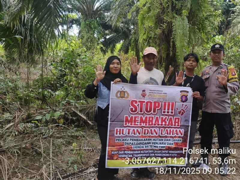Mengantisipasi Karhutla, Ini Yang Dilakukan Personil Polsek Maliku