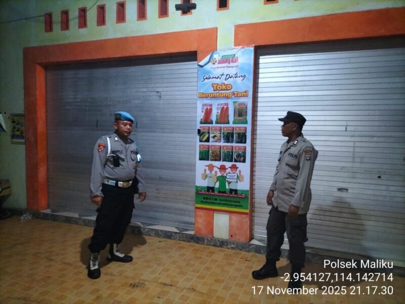 Ciptakan Sit aman Dan Kondusif Personil Polsek Maliku Melaksanakan Patroli Malam