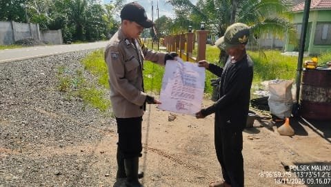 Berikan Rasa Aman, Polsek Maliku Patroli Malam ke Daerah Pemukiman Warga