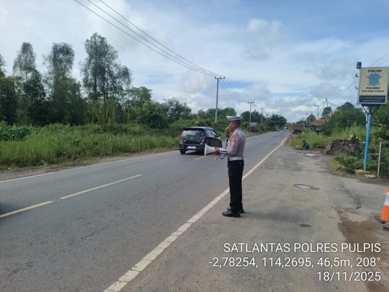 Penling Satlantas Polres Pulang Pisau Ajak Masyarakat Budayakan Keselamatan Sebagai Kebutuhan