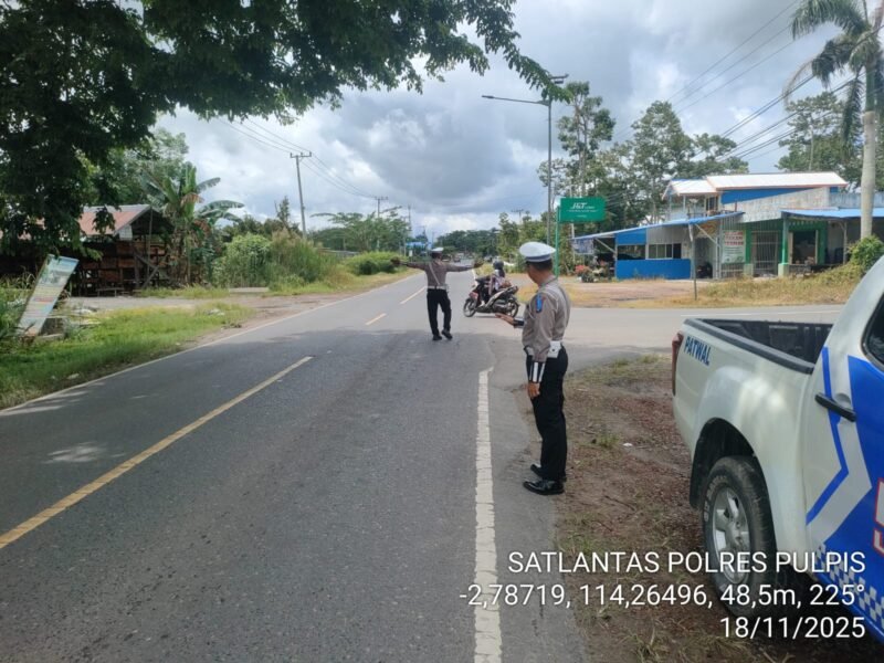 Satlantas Polres Pulang Pisau Gelar Patroli di Daerah Rawan Laka dan Pelanggaran Lalu Lintas