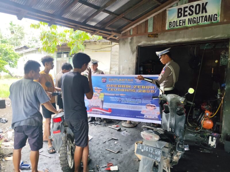 Foto: Operasi Zebra Telabang 2025, Sat Lantas Polres Pulang Pisau Sasar Bengkel Motor