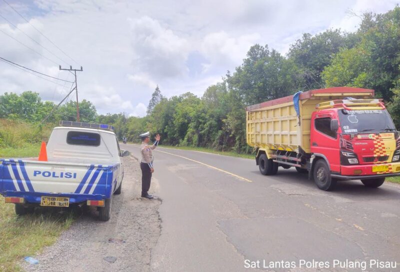 Satlantas Polres Pulang Pisau Gelar Patroli di Daerah Rawan Laka dan Pelanggaran Lalu Lintas