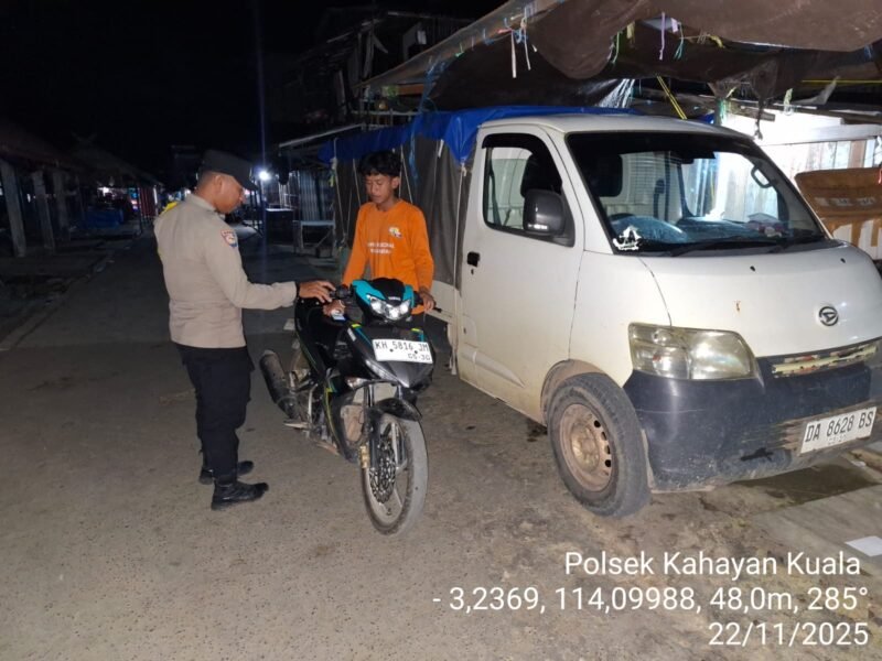 Polsek Kahayan Kuala giat KRYD berupa Patroli Kamtibmas guna Cegah Kriminalitas & Premanisme