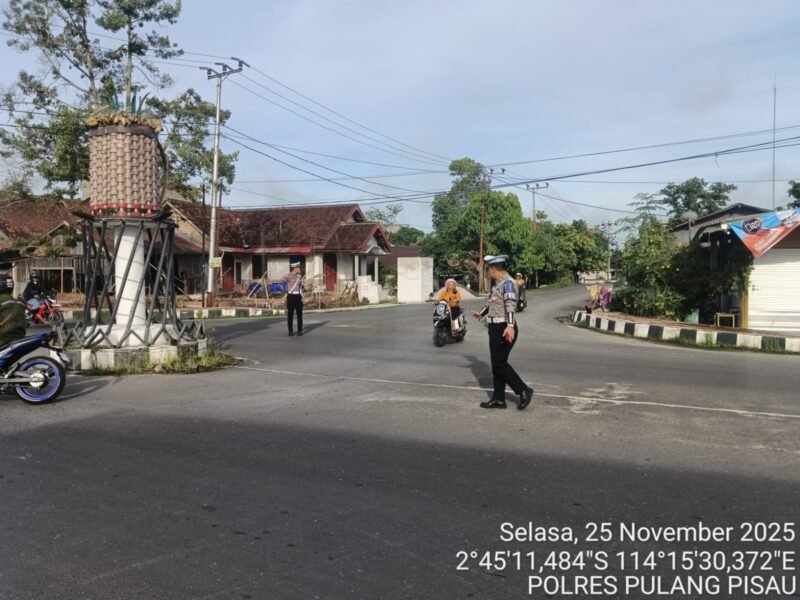 Satlantas Polres Pulang Pisau Rutin Gelar Pengaturan Pagi, Pastikan Arus Lalu Lintas Aman dan Lancar