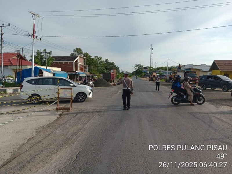 Satlantas Polres Pulang Pisau Pagi Pengaturan Arus Lalu Lintas