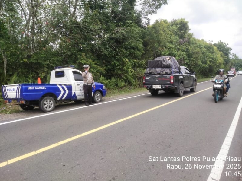 Satlantas Polres Pulang Pisau Gelar Patroli Wilayah dan Pantau Lokasi Rawan Laka Lantas
