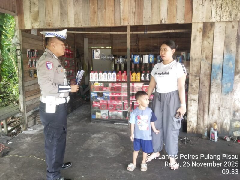 Satlantas Polres Pulang Pisau Gelar Sosialisasi di Bengkel