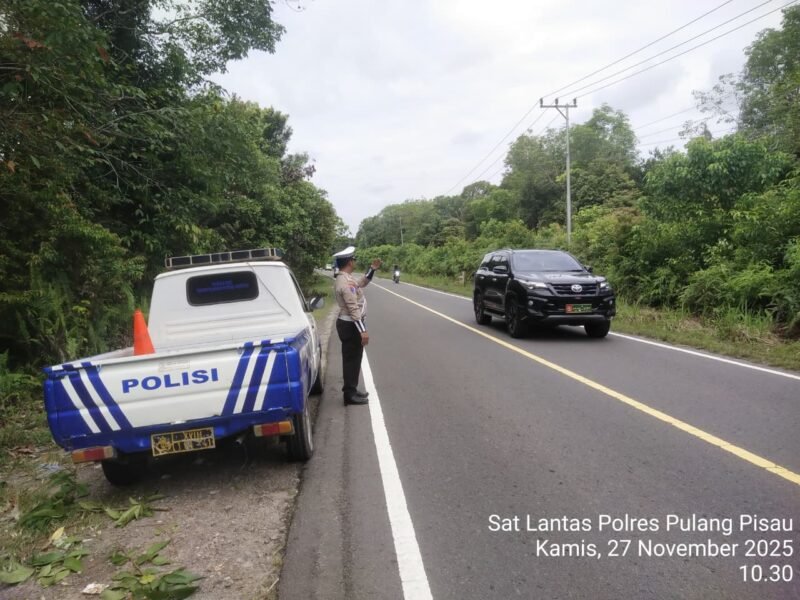 Satlantas Polres Pulang Pisau Gelar Patroli Wilayah dan Pantau Lokasi Rawan Laka Lantas