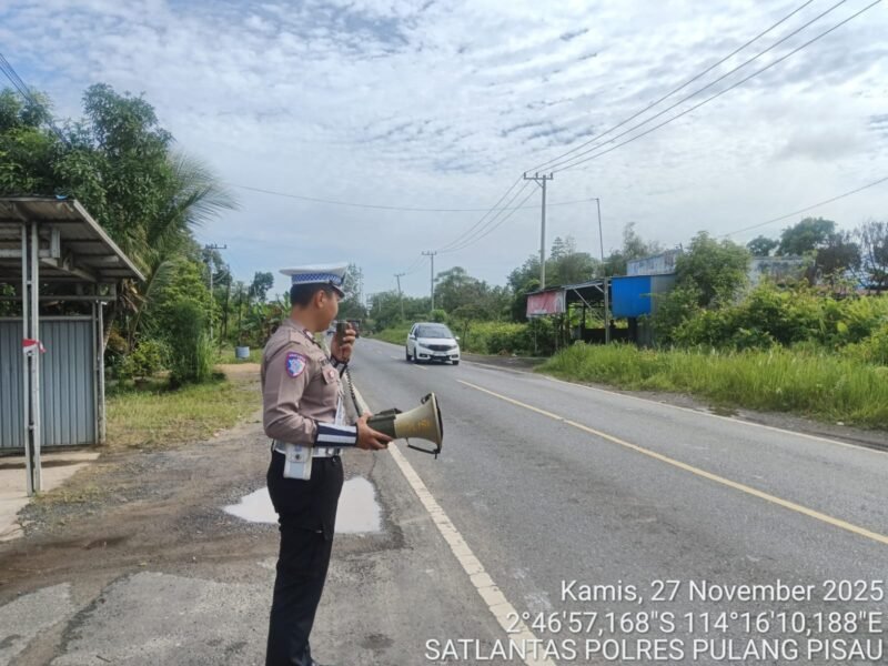 Gencarkan Edukasi Keselamatan, Polantas Pulang Pisau Gelar Penling Ops Zebra Telabang 2025