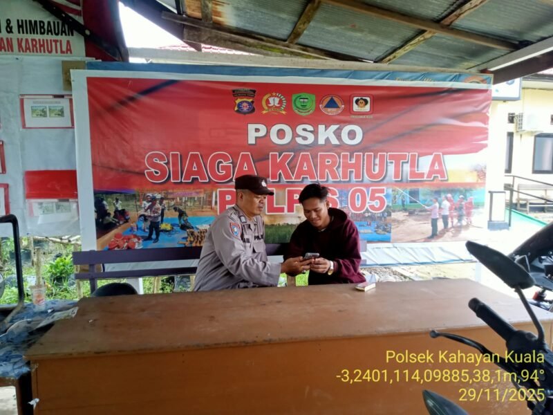 Personil Polsek Kahayan Kuala secara masif lakukan giat himbauan Stop dan Larangan bermain Judi Online.