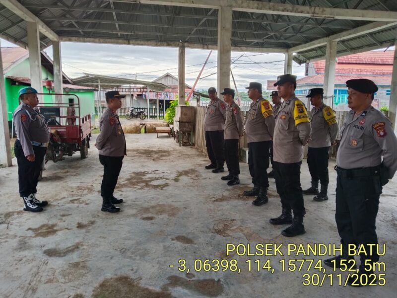 Polsek Pandih Batu Melaksanakan kegiatan Apel Siaga Bencana dan Penyampaian arahan dari Pimpinan kepada Anggota terkait tugas di lapangan