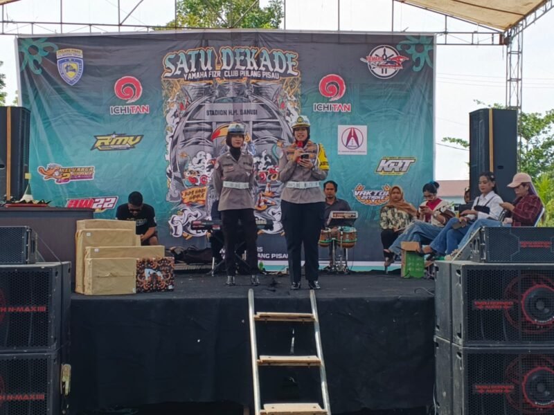 Bangun Kesadaran Berlalu Lintas, Satlantas Polres Pulang Pisau Gandeng Komunitas Yamaha F1ZR