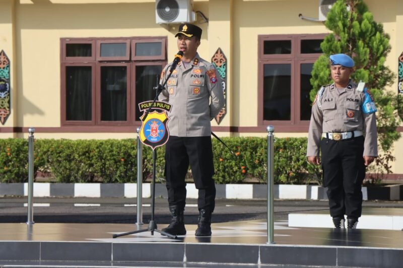 Pimpin Apel Pagi, Kapolres Pulang Pisau Sampaikan Arahan Penting Kapolri Soal Pelayanan Prima