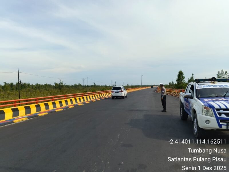 Satlantas Polres Pulang Pisau Gelar Patroli Wilayah dan Pantau Lokasi Rawan Laka Lantas