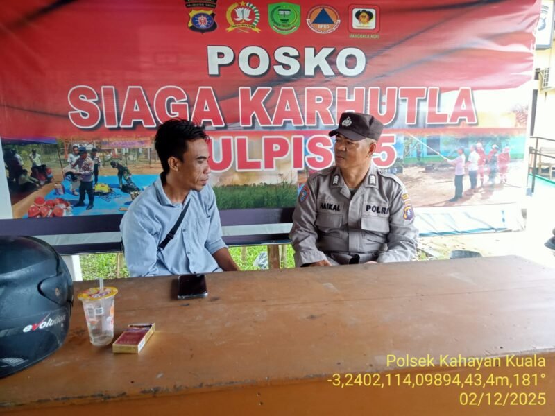 Personil Polsek Kahayan Kuala secara masif lakukan giat himbauan Stop dan Larangan bermain Judi Online