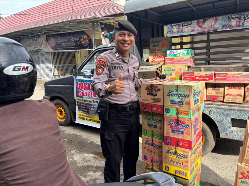 Posko Peduli Bencana Sumatra Resmi Dibuka, Kapolsek Kahayan Hilir Ajak Masyarakat Berbagi