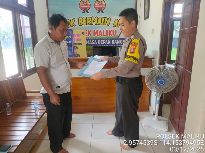 Sampaikan Imbauan Kamtibmas Kepada Masyarakat oleh Personel Polsek Maliku