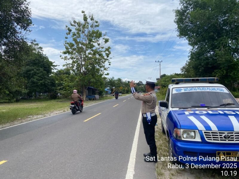Satlantas Polres Pulang Pisau Gelar Patroli Wilayah dan Pantau Lokasi Rawan Laka Lantas