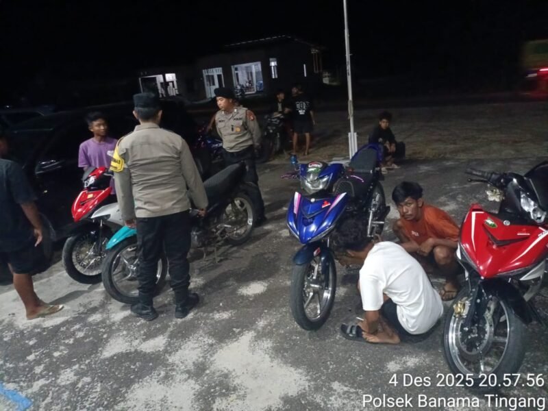 Tindak Tegas Pelanggar, Polsek Banama Tingang Razia Pengguna Knalpot Brong