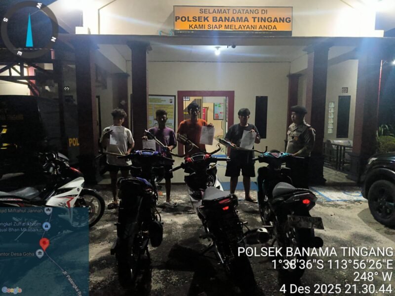 Meresahkan Warga, Knalpot Brong Ditertibkan Polsek Banting dalam Razia Malam