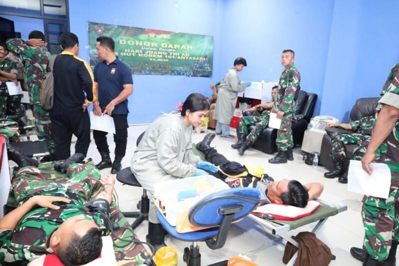 Dalam Rangka Hari Juang TNI AD Dan HUT Korem 101/Ant Kodim 1009/Tla Gelar Donor Darah