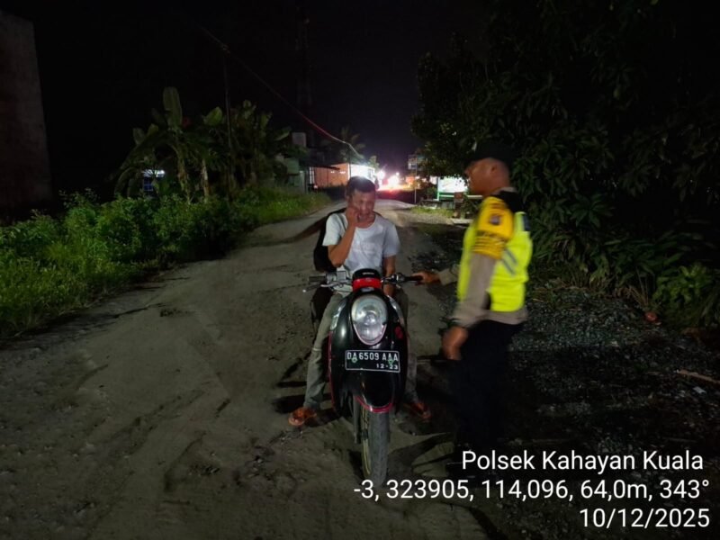 Polsek Kahayan Kuala giat KRYD berupa Patroli Kamtibmas guna Cegah Kriminalitas & Premanisme