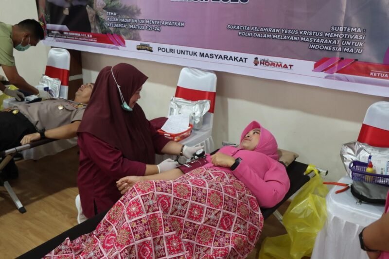 Wujud Kepedulian di Momentum Natal, Polres Pulang Pisau Laksanakan Baktikes Donor Darah