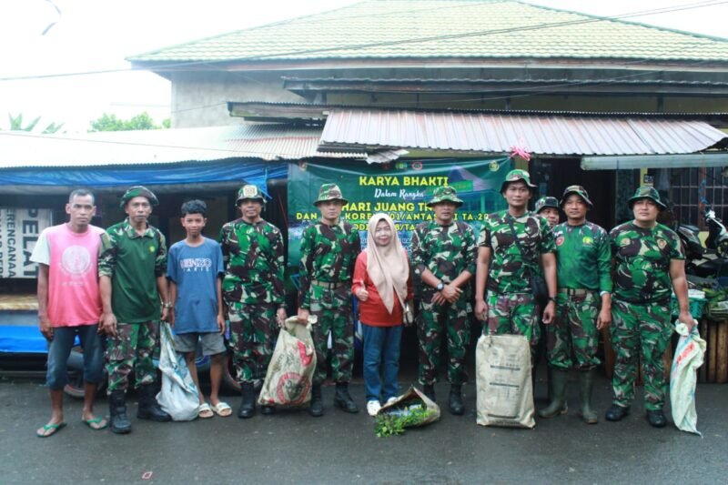 Kodim 1008/Tabalong Gelar Pembersihan Fasilitas Umum Jelang Hari Juang TNI AD ke-80
