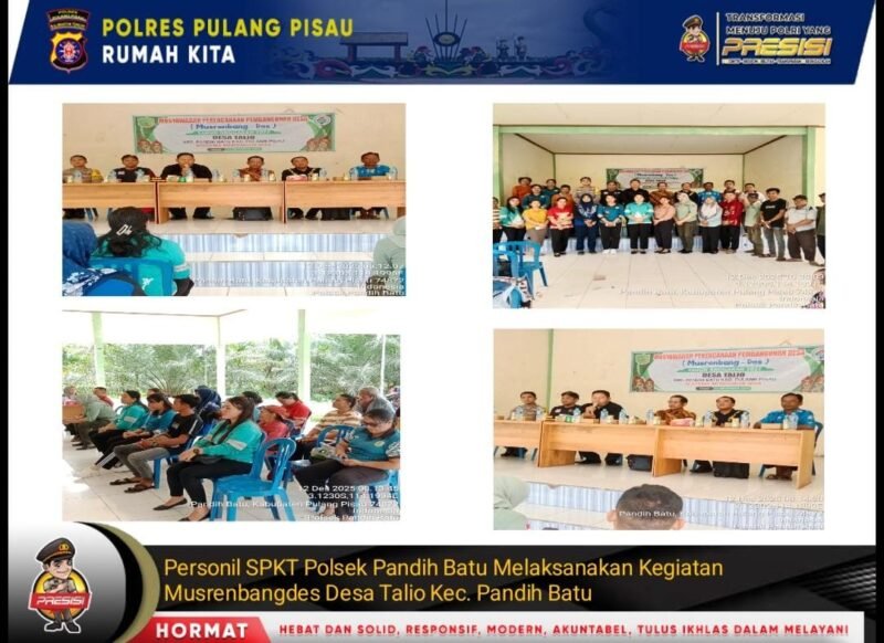 Bhabinkamtibmas Desa Talio Muara mengikuti Musdes Desa Talio Muara Kecamatan Pandih Batu