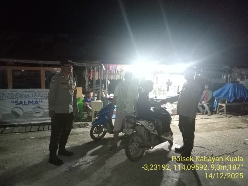Polsek Kahayan Kuala giat KRYD berupa Patroli Kamtibmas guna Cegah Kriminalitas & Premanisme.