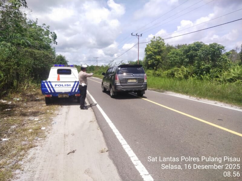 Patroli Daerah Rawan Laka, Satlantas Polres Pulang Pisau Tegaskan Komitmen Jaga Keselamatan Pengguna Jalan
