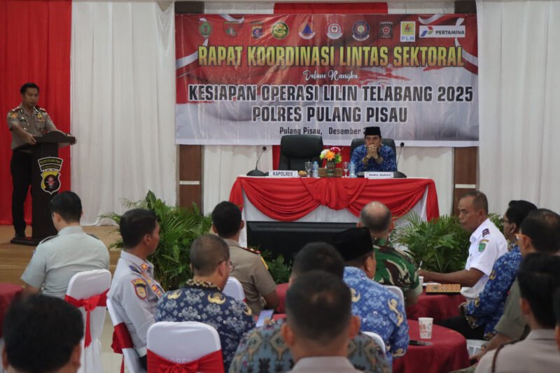 Rakor Lintas Sektoral Digelar, Polres Pulang Pisau Matangkan Pengamanan Nataru dan Jamaah Guru Sekumpul
