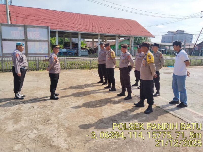 Polsek Pandih Batu Melaksanakan kegiatan Apel Siaga Bencana dan Penyampaian arahan dari Pimpinan kepada Anggota terkait tugas di lapangan