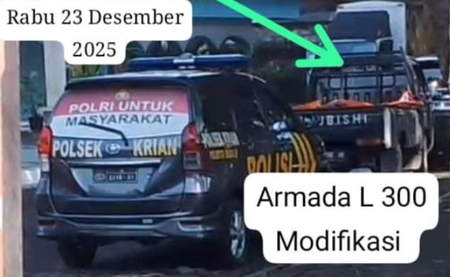 Foto: Diduga Mafia Solar, L300 Modifikasi Bermuatan Bio Solar Subsidi Diamankan Polsek Krian
