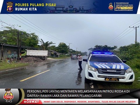 Sat Lantas Polres Pulang Pisau Laksanakan Patroli KTL dan Pencegahan Laka Lantas di Daerah Rawan